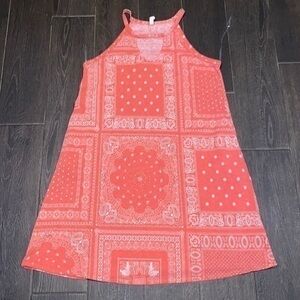 Red bandana cut out dress